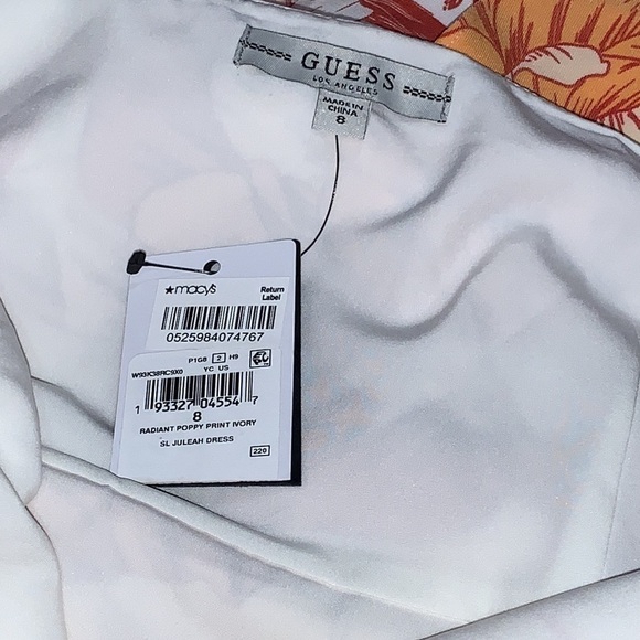 GUESS Juleah Mini Floral Dress in Radiant Poppy Print Ivory size 8 - Picture 8 of 16